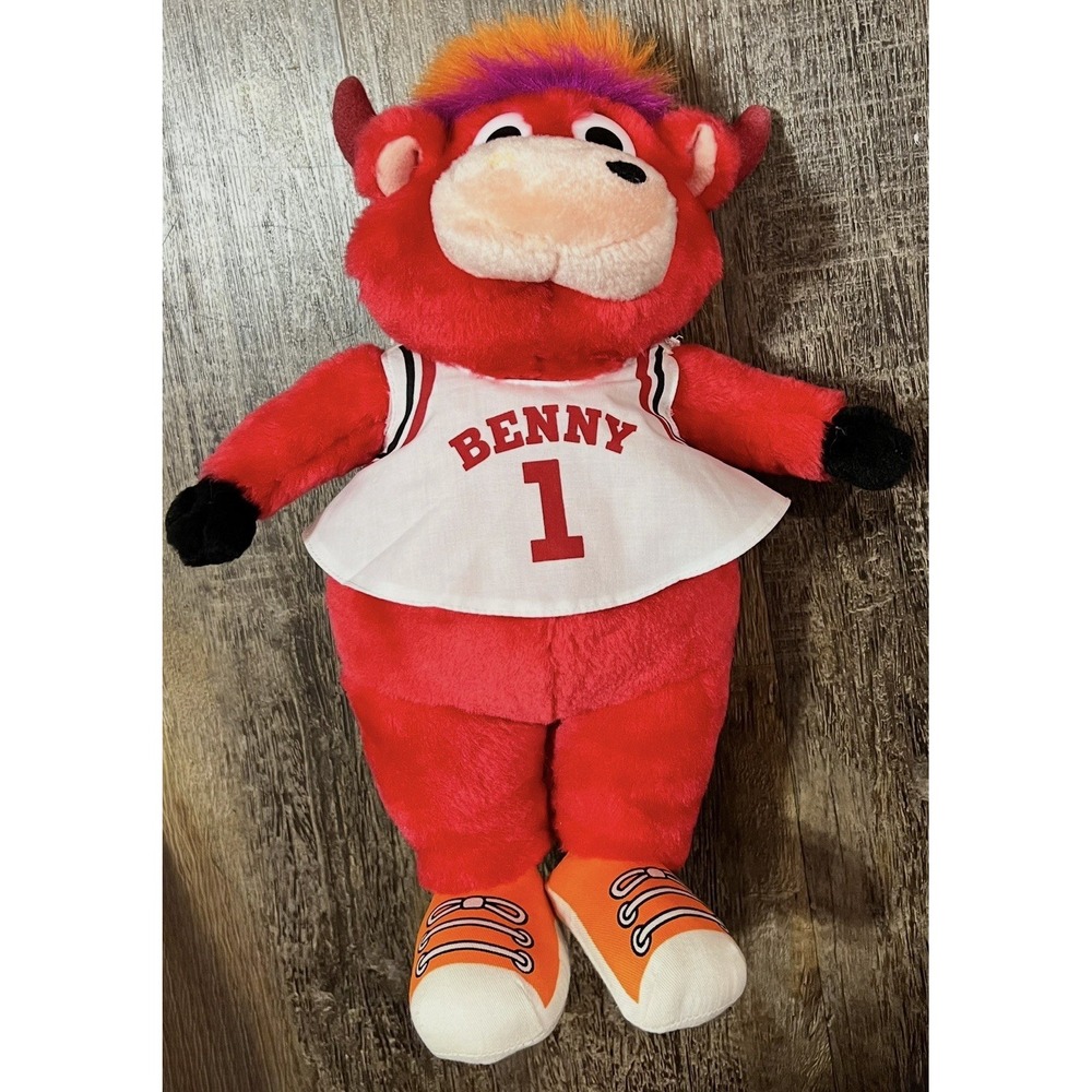 Vintage Chicago Bulls Benny the Bull NBA Basketball Mascot Stuffed Plush Toy 90s